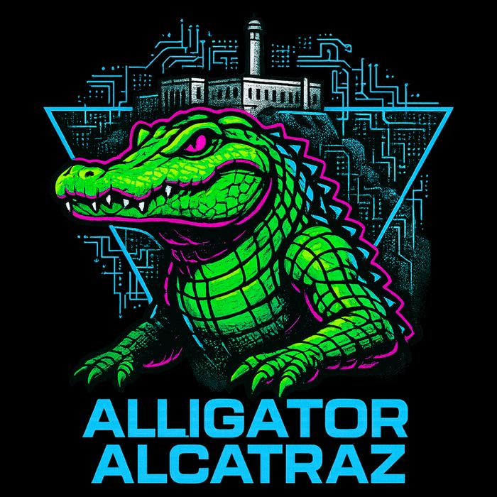 Alligator Alcatraz Neon Cityscape 16 in Basic Backpack