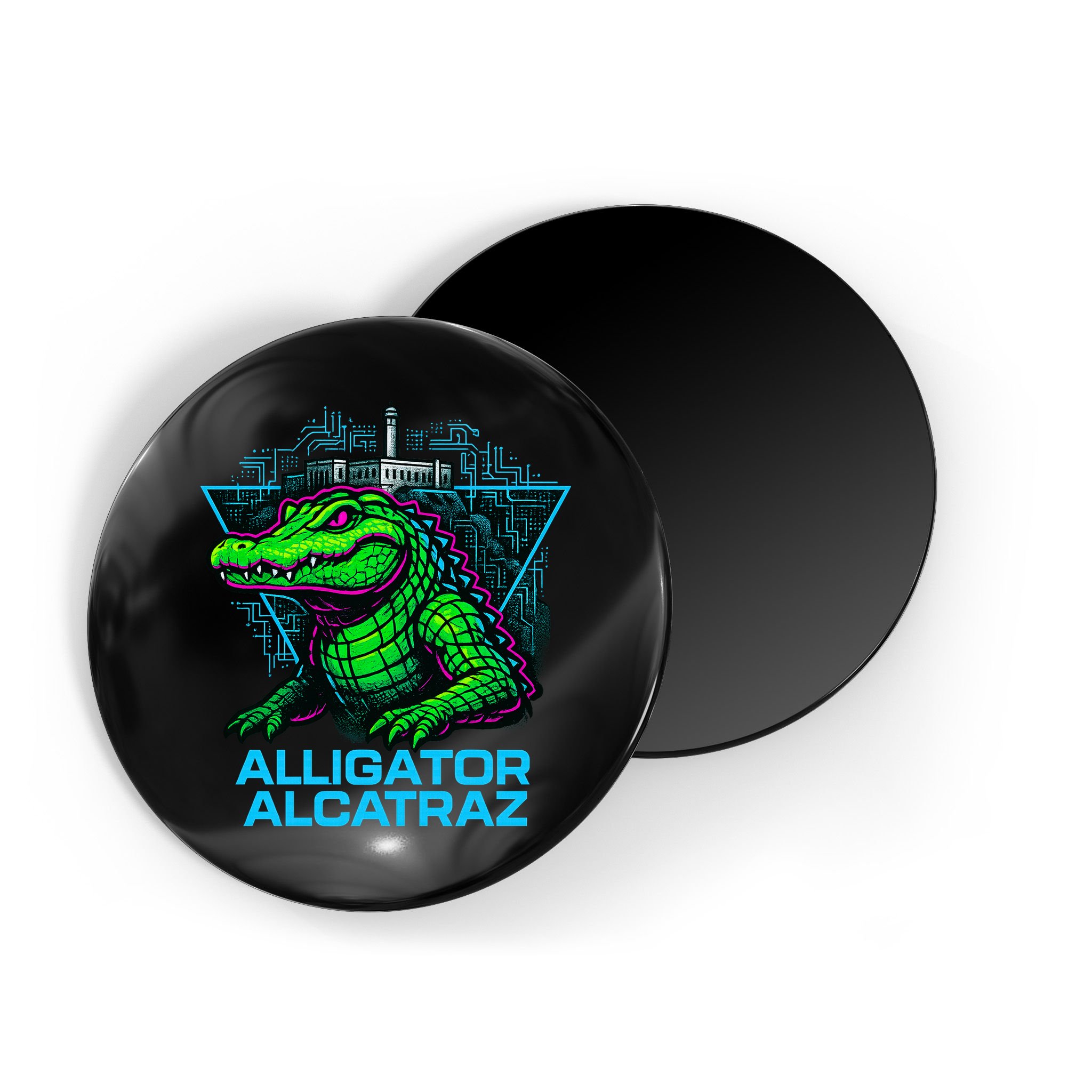 Alligator Alcatraz Neon Cityscape Magnet