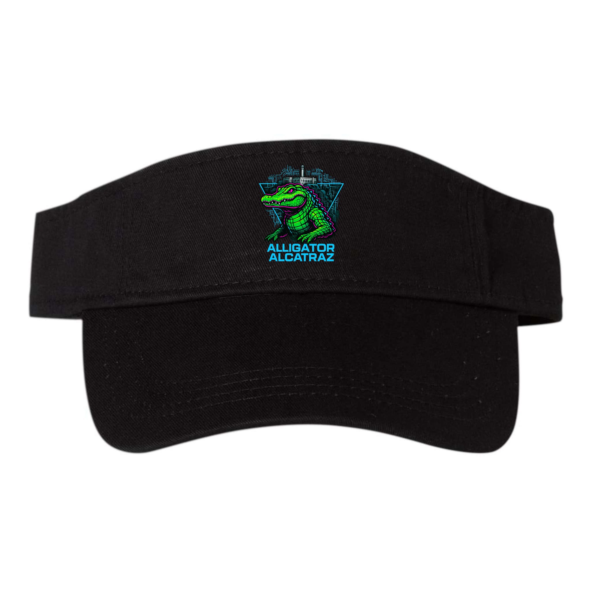 Alligator Alcatraz Neon Cityscape Visor