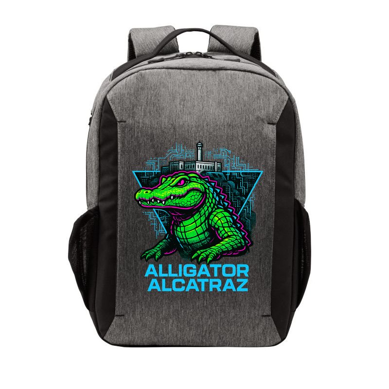 Alligator Alcatraz Neon Cityscape Vector Backpack
