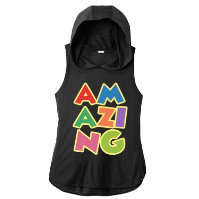 AM AZI NG Ladies PosiCharge Tri-Blend Wicking Draft Hoodie Tank