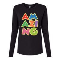 AM AZI NG Womens Cotton Relaxed Long Sleeve T-Shirt