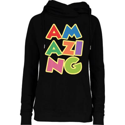 AM AZI NG Womens Funnel Neck Pullover Hood