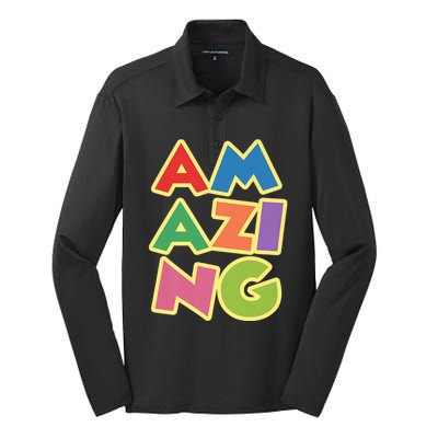 AM AZI NG Silk Touch Performance Long Sleeve Polo