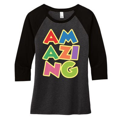 AM AZI NG Women's Tri-Blend 3/4-Sleeve Raglan Shirt