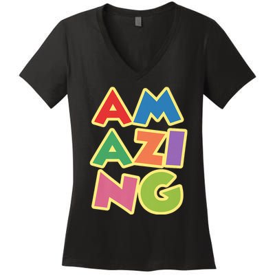 AM AZI NG Women's V-Neck T-Shirt