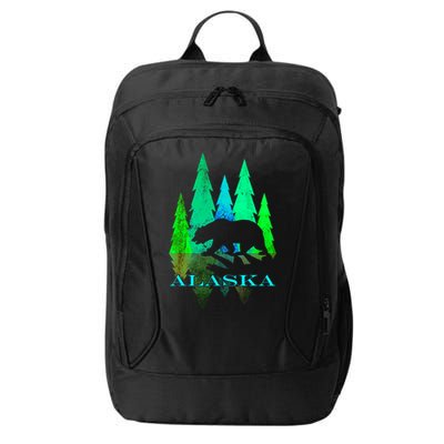 Alaska Alaskan Northern Light Trees With Bear City Backpack