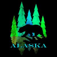 Alaska Alaskan Northern Light Trees With Bear Cropped Pullover Crew
