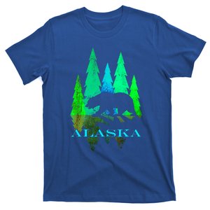 Alaska Alaskan Northern Light Trees With Bear T-Shirt