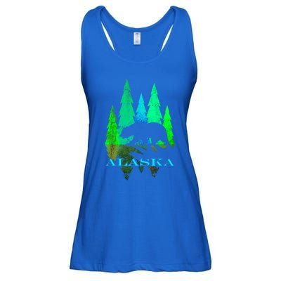 Alaska Alaskan Northern Light Trees With Bear Ladies Essential Flowy Tank