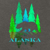 Alaska Alaskan Northern Light Trees With Bear Cotton Canvas Backpack