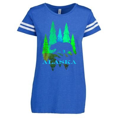 Alaska Alaskan Northern Light Trees With Bear Enza Ladies Jersey Football T-Shirt