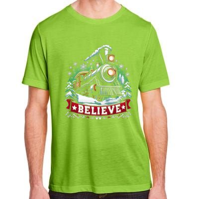 All Aboard North Pole Xmas Santa Long Sleeve Adult ChromaSoft Performance T-Shirt