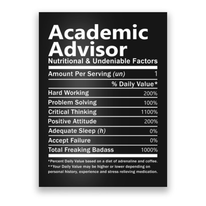 Academic Advisor Nutritional And Undeniable Poster