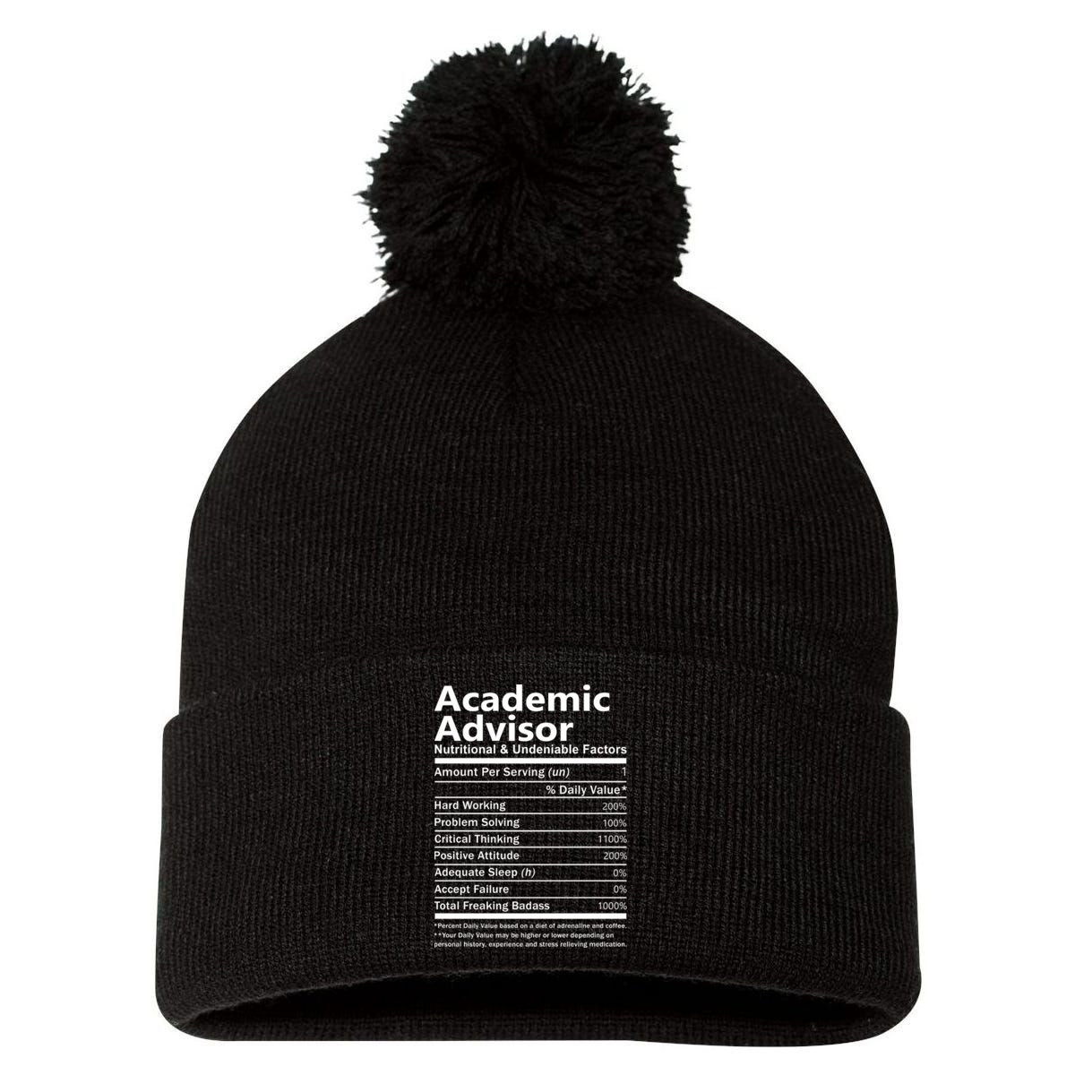 Academic Advisor Nutritional And Undeniable Pom Pom 12in Knit Beanie