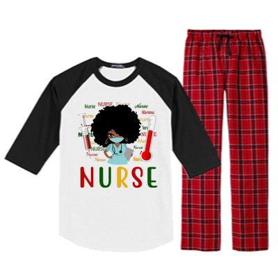 African American Nurse Raglan Sleeve Pajama Set