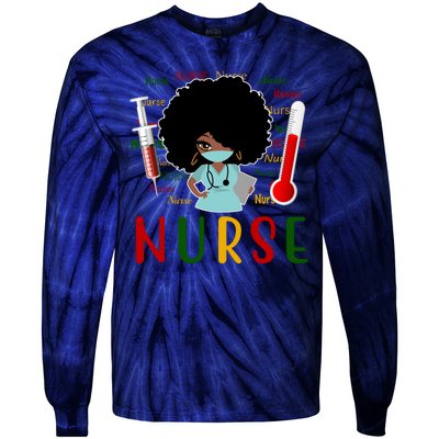 African American Nurse Tie-Dye Long Sleeve Shirt