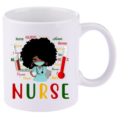 African American Nurse 11oz C Handle Ceramic Mug