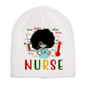 African American Nurse Short Acrylic Beanie