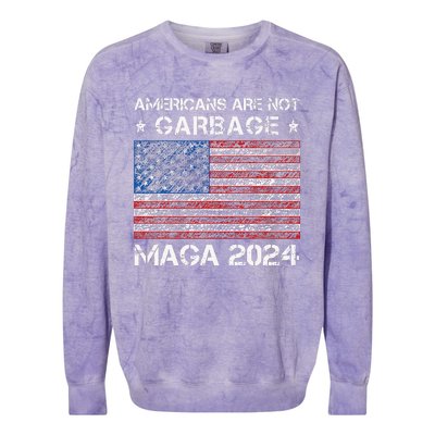 Americans Are Not Garbage Maga 2024 Trump Vance Colorblast Crewneck Sweatshirt