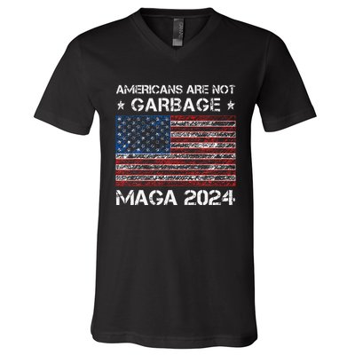 Americans Are Not Garbage Maga 2024 Trump Vance V-Neck T-Shirt