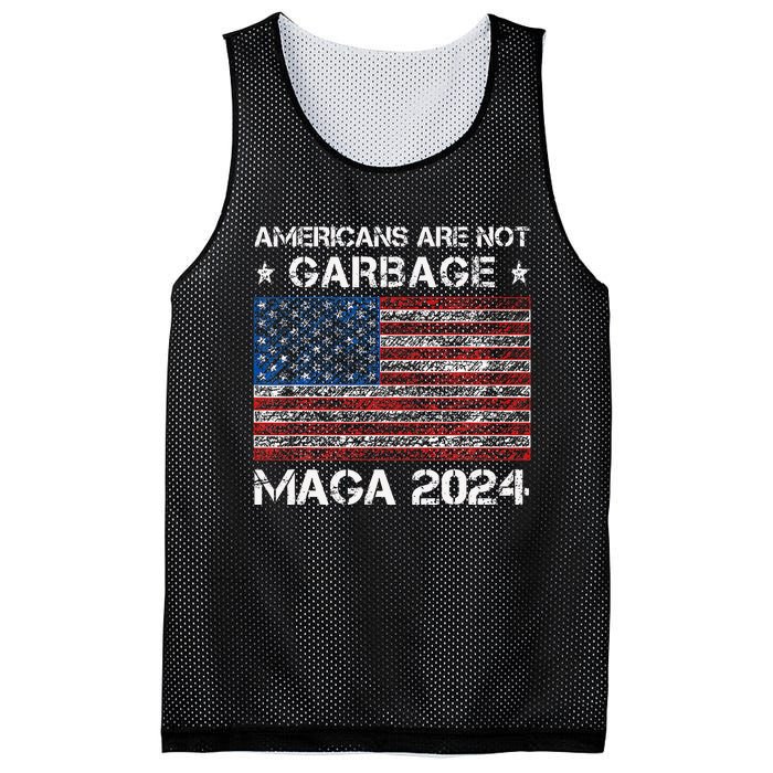 Americans Are Not Garbage Maga 2024 Trump Vance Mesh Reversible Basketball Jersey Tank