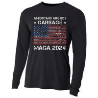 Americans Are Not Garbage Maga 2024 Trump Vance Cooling Performance Long Sleeve Crew