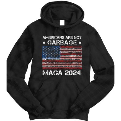 Americans Are Not Garbage Maga 2024 Trump Vance Tie Dye Hoodie