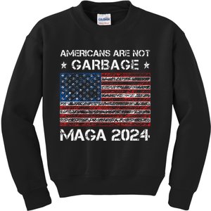 Americans Are Not Garbage Maga 2024 Trump Vance Kids Sweatshirt