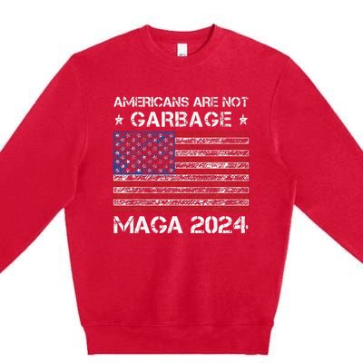 Americans Are Not Garbage Maga 2024 Trump Vance Premium Crewneck Sweatshirt