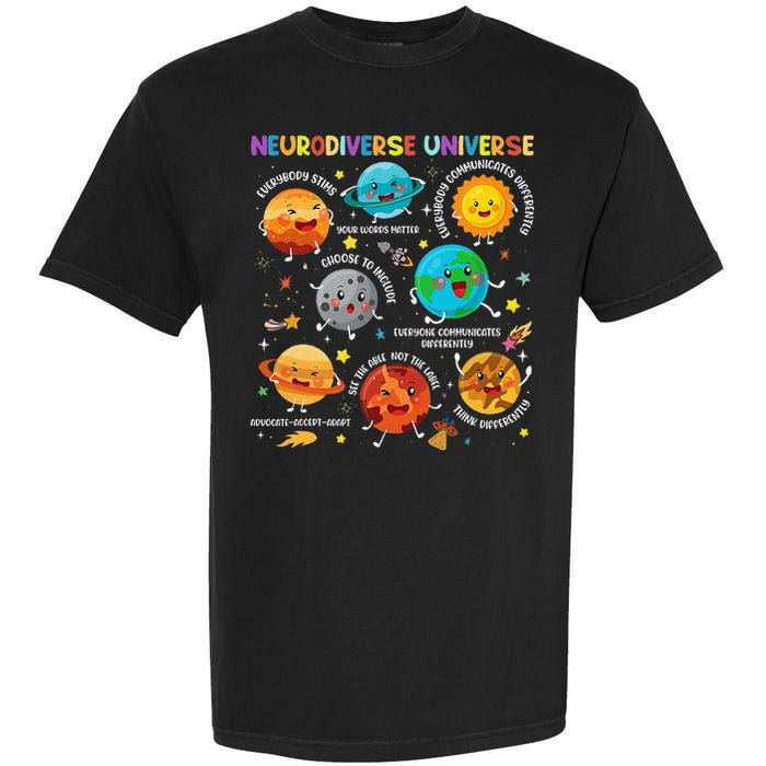 Autism Awareness Neurodiverse Universe Planets  Garment-Dyed Heavyweight T-Shirt