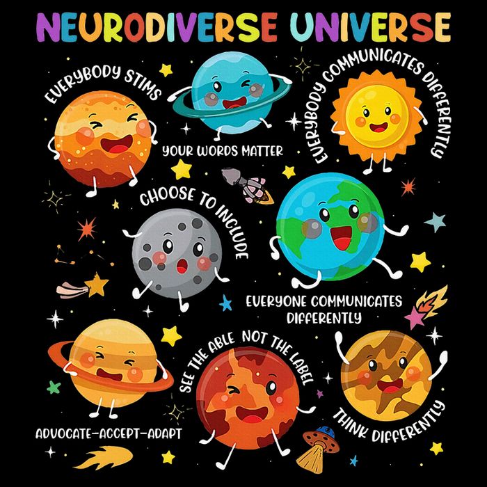 Autism Awareness Neurodiverse Universe Planets  Impact Tech Backpack
