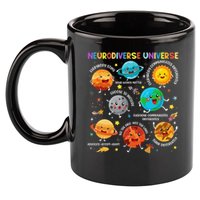 Autism Awareness Neurodiverse Universe Planets  11oz C Handle Ceramic Mug