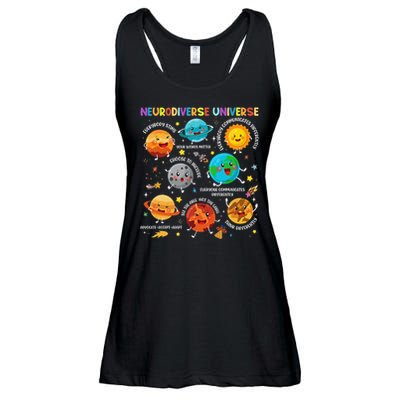 Autism Awareness Neurodiverse Universe Planets  Ladies Essential Flowy Tank
