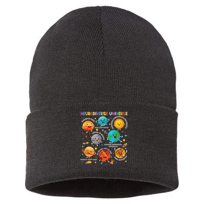 Autism Awareness Neurodiverse Universe Planets  Sustainable Knit Beanie