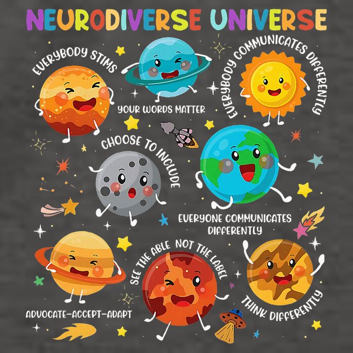 Autism Awareness Neurodiverse Universe Planets  Vector Backpack