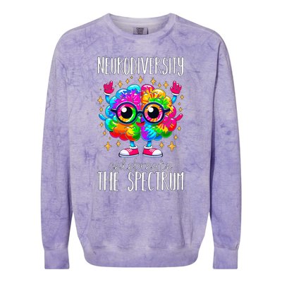 Autism Awareness Neurodiversity Brain Colorblast Crewneck Sweatshirt