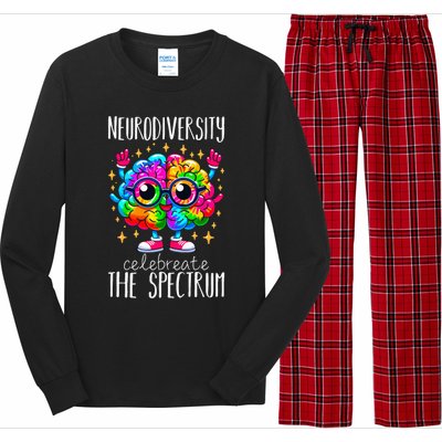 Autism Awareness Neurodiversity Brain Long Sleeve Pajama Set