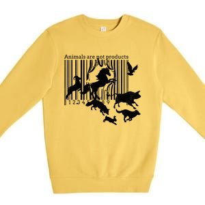 Animals Are Not Products Animal Rights Liberation Vegan Gift Funny Gift Premium Crewneck Sweatshirt