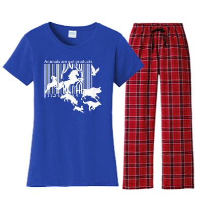 Animals Are Not Products Animal Rights Liberation Vegan Gift Funny Gift Women's Flannel Pajama Set