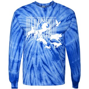 Animals Are Not Products Animal Rights Liberation Vegan Gift Funny Gift Tie-Dye Long Sleeve Shirt