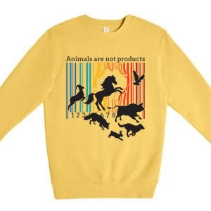 Animals Are Not Products Liberation Vegetarian Animal Rights Gift Premium Crewneck Sweatshirt