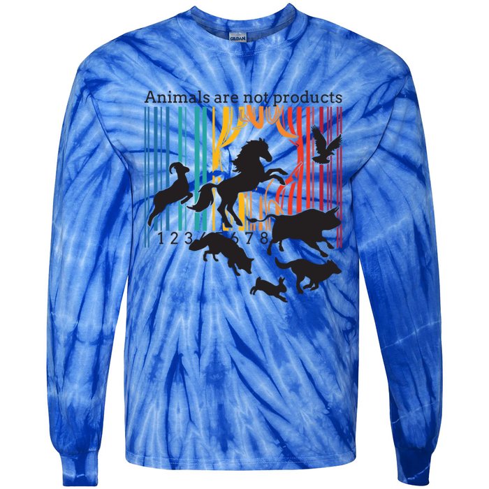 Animals Are Not Products Liberation Vegetarian Animal Rights Gift Tie-Dye Long Sleeve Shirt