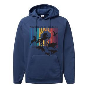 Animals Are Not Products Liberation Vegetarian Animal Rights Gift Performance Fleece Hoodie