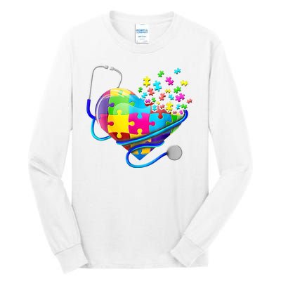 Autism Awareness Nurse Heart Tall Long Sleeve T-Shirt