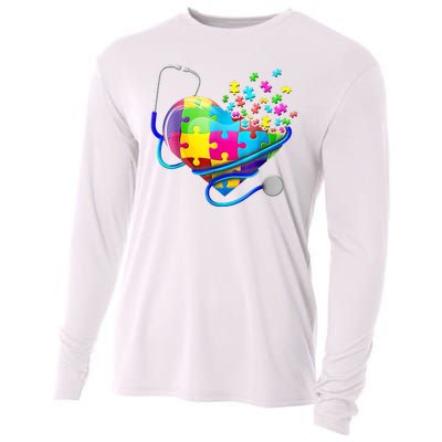 Autism Awareness Nurse Heart Cooling Performance Long Sleeve Crew