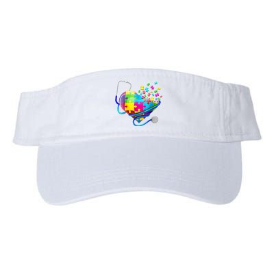 Autism Awareness Nurse Heart Valucap Bio-Washed Visor