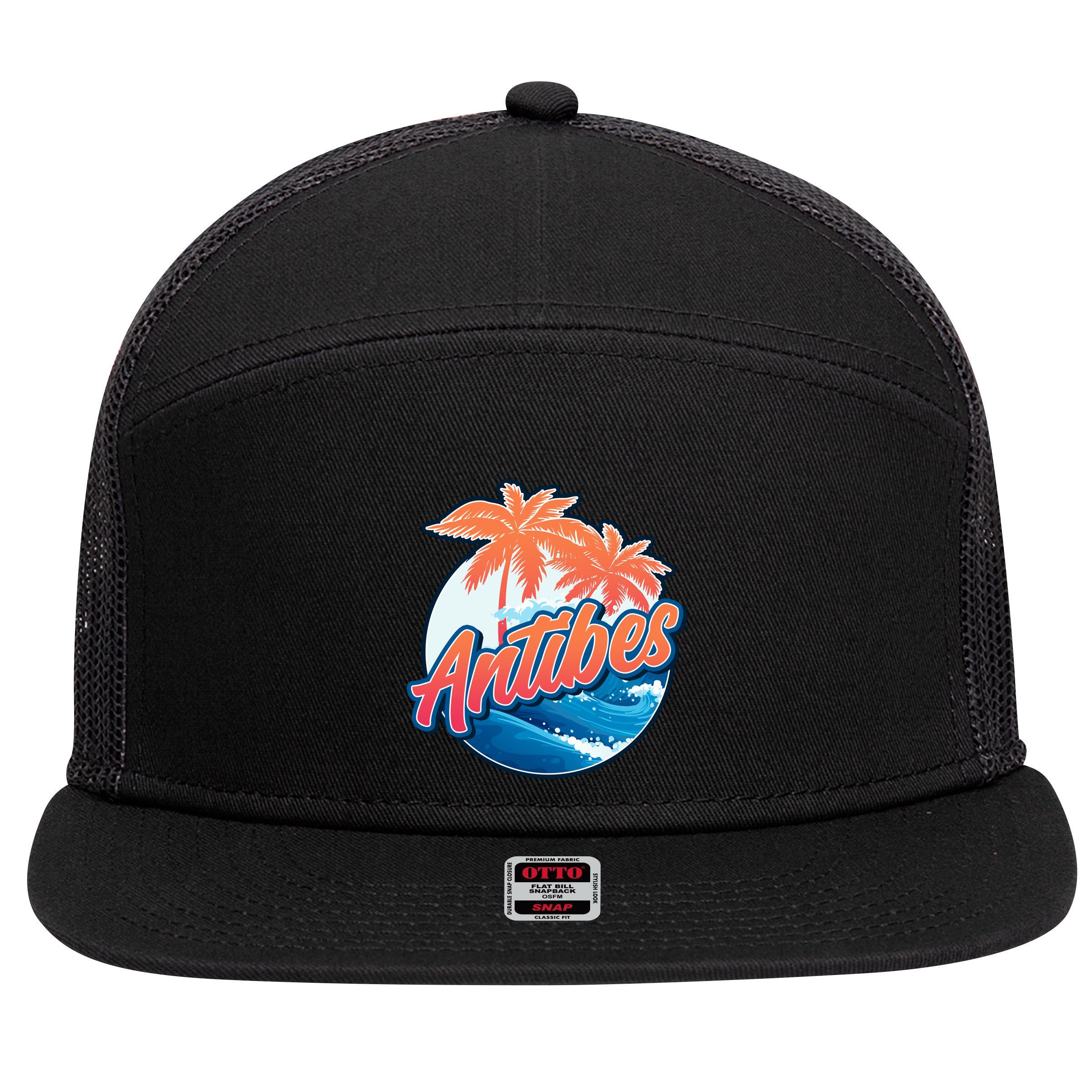 Antibes 7 Panel Mesh Trucker Snapback Hat