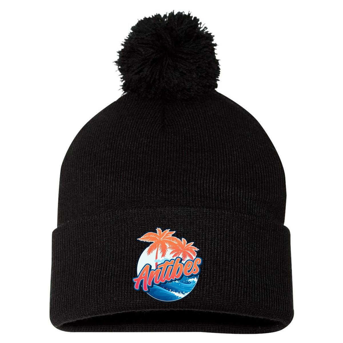 Antibes Pom Pom 12in Knit Beanie