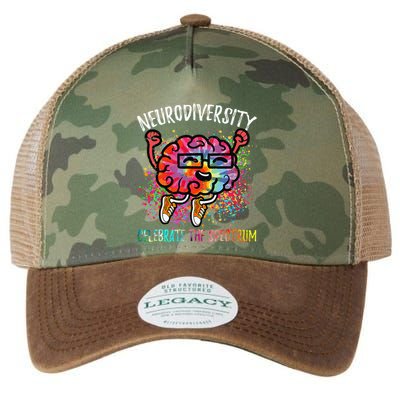 Autism Awareness Neurodiversity Celebrate The Spectrum Brain Legacy Tie Dye Trucker Hat